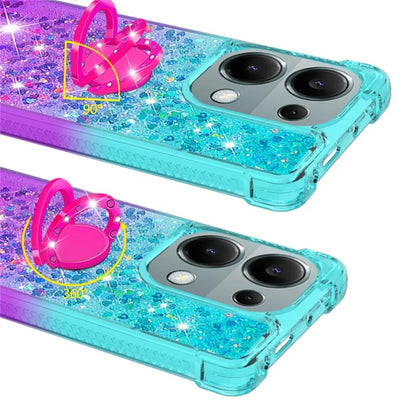 YB Quicksand Series-8 For Xiaomi Redmi Note 13 Pro 4G / Poco M6 Pro 4G Case Ring Kickstand Quicksand Phone Cover