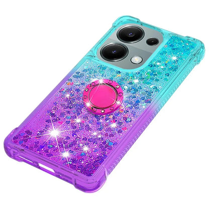 YB Quicksand Series-8 For Xiaomi Redmi Note 13 Pro 4G / Poco M6 Pro 4G Case Ring Kickstand Quicksand Phone Cover