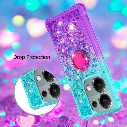 YB Quicksand Series-8 For Xiaomi Redmi Note 13 Pro 4G / Poco M6 Pro 4G Case Ring Kickstand Quicksand Phone Cover