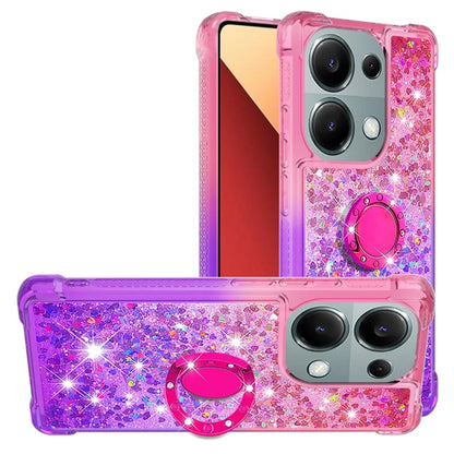 YB Quicksand Series-8 For Xiaomi Redmi Note 13 Pro 4G / Poco M6 Pro 4G Case Ring Kickstand Quicksand Phone Cover