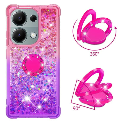 YB Quicksand Series-8 For Xiaomi Redmi Note 13 Pro 4G / Poco M6 Pro 4G Case Ring Kickstand Quicksand Phone Cover