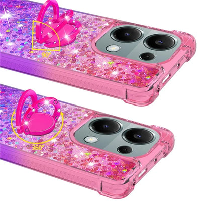 YB Quicksand Series-8 For Xiaomi Redmi Note 13 Pro 4G / Poco M6 Pro 4G Case Ring Kickstand Quicksand Phone Cover