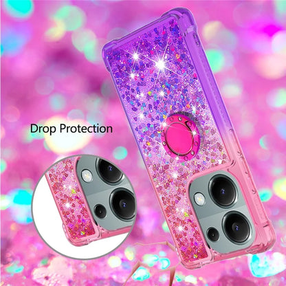 YB Quicksand Series-8 For Xiaomi Redmi Note 13 Pro 4G / Poco M6 Pro 4G Case Ring Kickstand Quicksand Phone Cover