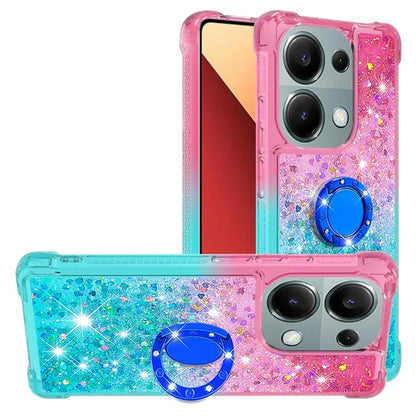 YB Quicksand Series-8 For Xiaomi Redmi Note 13 Pro 4G / Poco M6 Pro 4G Case Ring Kickstand Quicksand Phone Cover