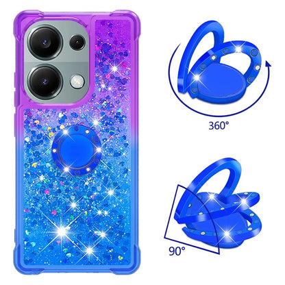 YB Quicksand Series-8 For Xiaomi Redmi Note 13 Pro 4G / Poco M6 Pro 4G Case Ring Kickstand Quicksand Phone Cover