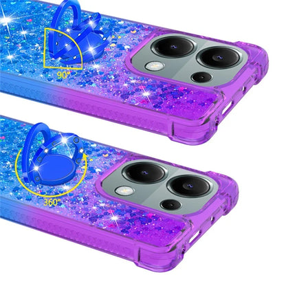 YB Quicksand Series-8 For Xiaomi Redmi Note 13 Pro 4G / Poco M6 Pro 4G Case Ring Kickstand Quicksand Phone Cover