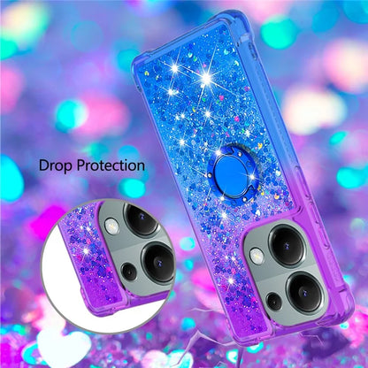 YB Quicksand Series-8 For Xiaomi Redmi Note 13 Pro 4G / Poco M6 Pro 4G Case Ring Kickstand Quicksand Phone Cover