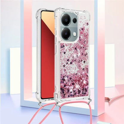 YB Quicksand Series-4 For Xiaomi Redmi Note 13 Pro 4G / Poco M6 Pro 4G TPU Case Quicksand Phone Cover with Lanyard