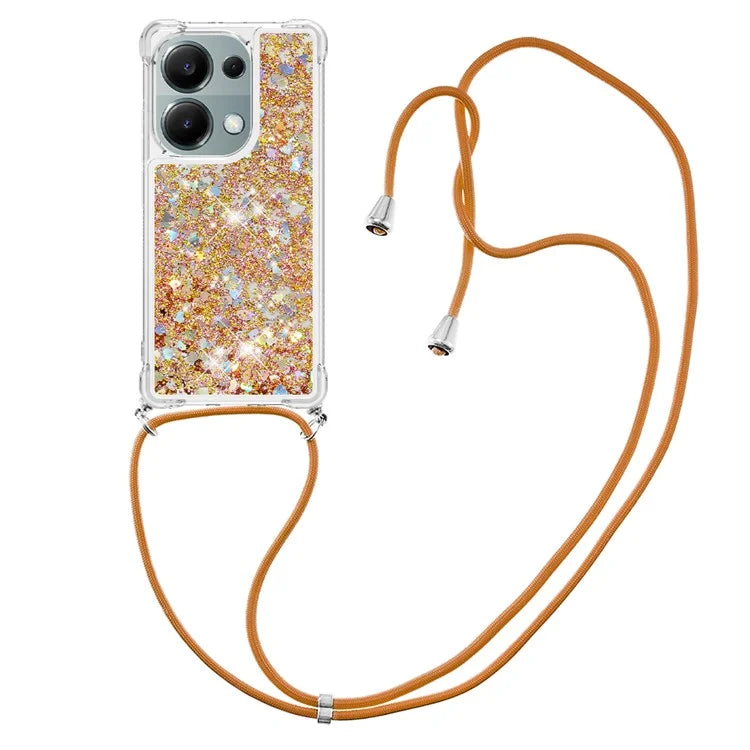YB Quicksand Series-4 For Xiaomi Redmi Note 13 Pro 4G / Poco M6 Pro 4G TPU Case Quicksand Phone Cover with Lanyard