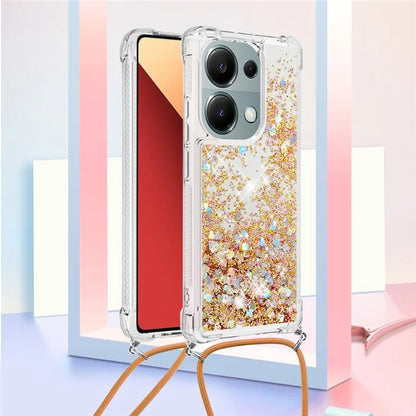 YB Quicksand Series-4 For Xiaomi Redmi Note 13 Pro 4G / Poco M6 Pro 4G TPU Case Quicksand Phone Cover with Lanyard