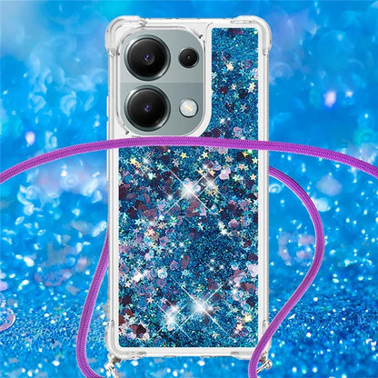 YB Quicksand Series-4 For Xiaomi Redmi Note 13 Pro 4G / Poco M6 Pro 4G TPU Case Quicksand Phone Cover with Lanyard