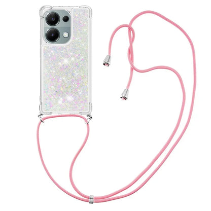 YB Quicksand Series-4 For Xiaomi Redmi Note 13 Pro 4G / Poco M6 Pro 4G TPU Case Quicksand Phone Cover with Lanyard