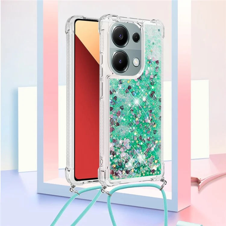 YB Quicksand Series-4 For Xiaomi Redmi Note 13 Pro 4G / Poco M6 Pro 4G TPU Case Quicksand Phone Cover with Lanyard