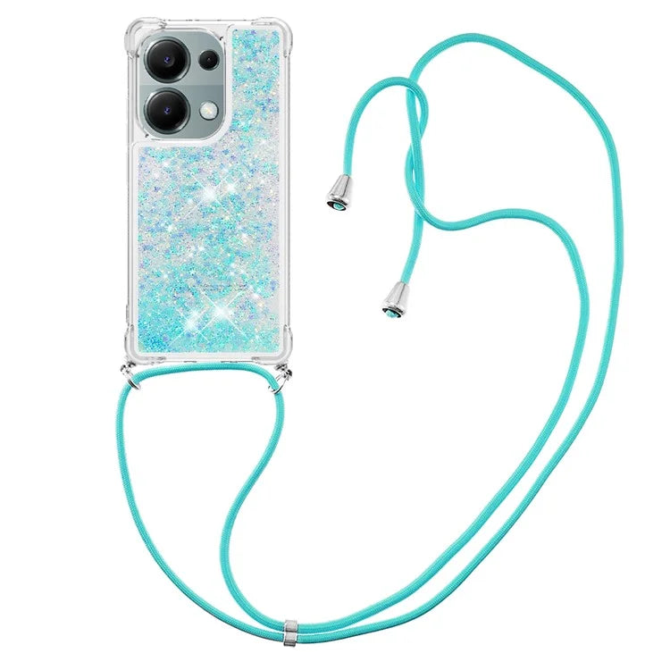 YB Quicksand Series-4 For Xiaomi Redmi Note 13 Pro 4G / Poco M6 Pro 4G TPU Case Quicksand Phone Cover with Lanyard