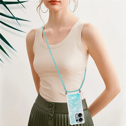 YB Quicksand Series-4 For Xiaomi Redmi Note 13 Pro 4G / Poco M6 Pro 4G TPU Case Quicksand Phone Cover with Lanyard