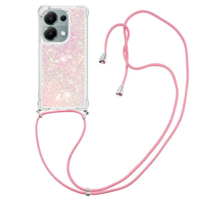 YB Quicksand Series-4 For Xiaomi Redmi Note 13 Pro 4G / Poco M6 Pro 4G TPU Case Quicksand Phone Cover with Lanyard