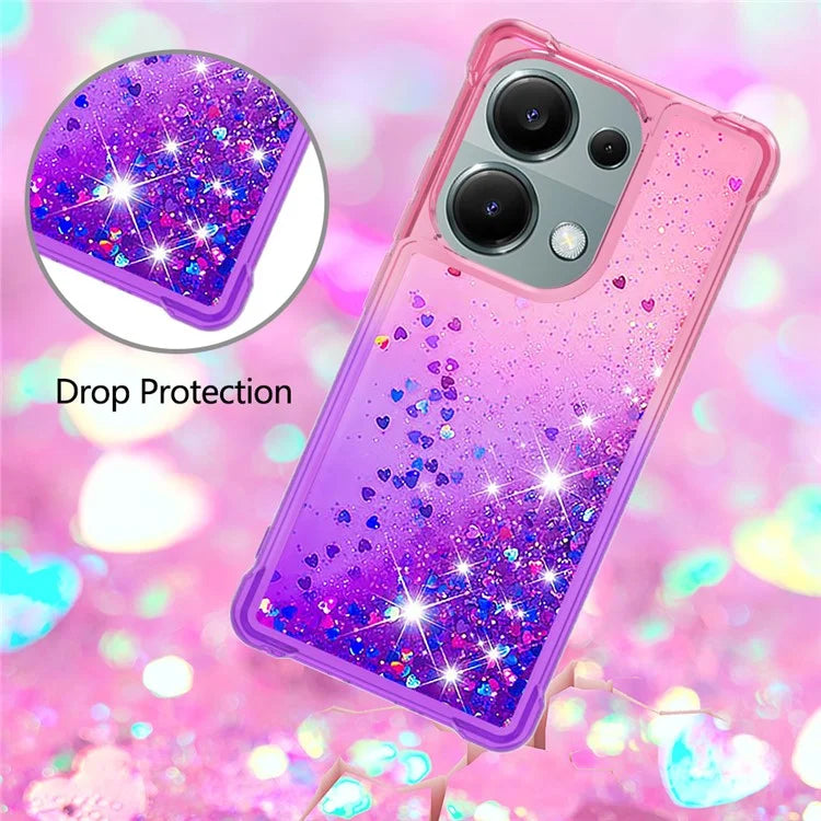 YB Quicksand Series-3 For Xiaomi Redmi Note 13 Pro 4G / Poco M6 Pro 4G Case Gradient Glitter TPU Phone Cover