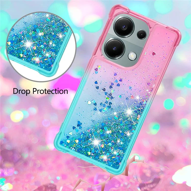 YB Quicksand Series-3 For Xiaomi Redmi Note 13 Pro 4G / Poco M6 Pro 4G Case Gradient Glitter TPU Phone Cover