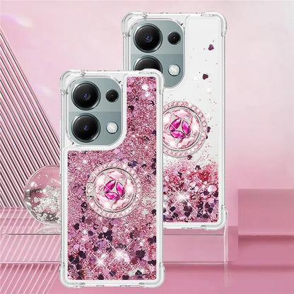 YB Quicksand Series-7 For Xiaomi Redmi Note 13 Pro 4G / Poco M6 Pro 4G Case Flowing Sequins Phone Kickstand Cover
