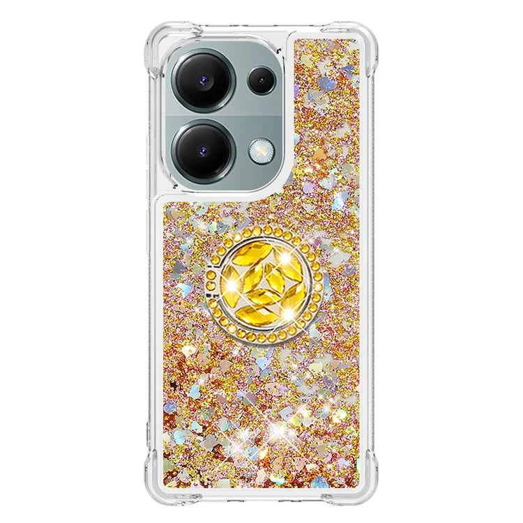 YB Quicksand Series-7 For Xiaomi Redmi Note 13 Pro 4G / Poco M6 Pro 4G Case Flowing Sequins Phone Kickstand Cover