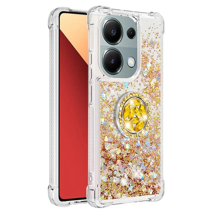 YB Quicksand Series-7 For Xiaomi Redmi Note 13 Pro 4G / Poco M6 Pro 4G Case Flowing Sequins Phone Kickstand Cover