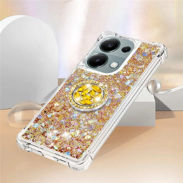 YB Quicksand Series-7 For Xiaomi Redmi Note 13 Pro 4G / Poco M6 Pro 4G Case Flowing Sequins Phone Kickstand Cover