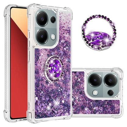 YB Quicksand Series-7 For Xiaomi Redmi Note 13 Pro 4G / Poco M6 Pro 4G Case Flowing Sequins Phone Kickstand Cover