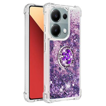 YB Quicksand Series-7 For Xiaomi Redmi Note 13 Pro 4G / Poco M6 Pro 4G Case Flowing Sequins Phone Kickstand Cover