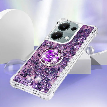 YB Quicksand Series-7 For Xiaomi Redmi Note 13 Pro 4G / Poco M6 Pro 4G Case Flowing Sequins Phone Kickstand Cover