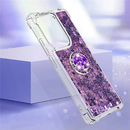 YB Quicksand Series-7 For Xiaomi Redmi Note 13 Pro 4G / Poco M6 Pro 4G Case Flowing Sequins Phone Kickstand Cover