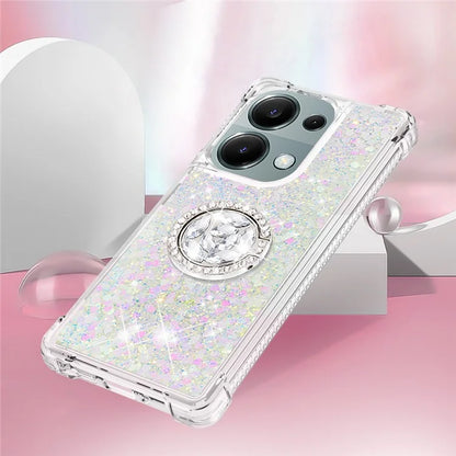 YB Quicksand Series-7 For Xiaomi Redmi Note 13 Pro 4G / Poco M6 Pro 4G Case Flowing Sequins Phone Kickstand Cover
