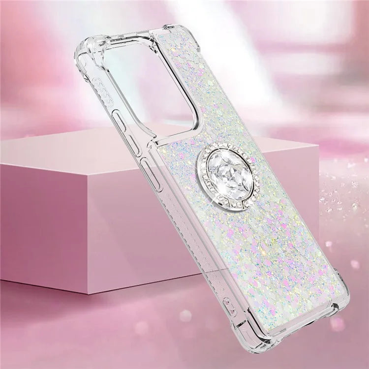 YB Quicksand Series-7 For Xiaomi Redmi Note 13 Pro 4G / Poco M6 Pro 4G Case Flowing Sequins Phone Kickstand Cover