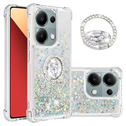 YB Quicksand Series-7 For Xiaomi Redmi Note 13 Pro 4G / Poco M6 Pro 4G Case Flowing Sequins Phone Kickstand Cover