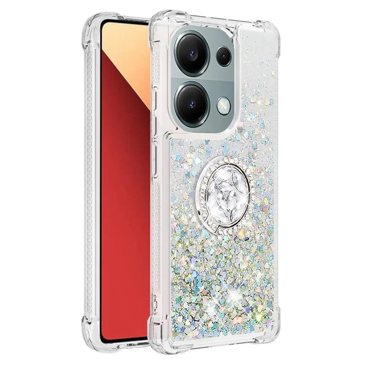 YB Quicksand Series-7 For Xiaomi Redmi Note 13 Pro 4G / Poco M6 Pro 4G Case Flowing Sequins Phone Kickstand Cover