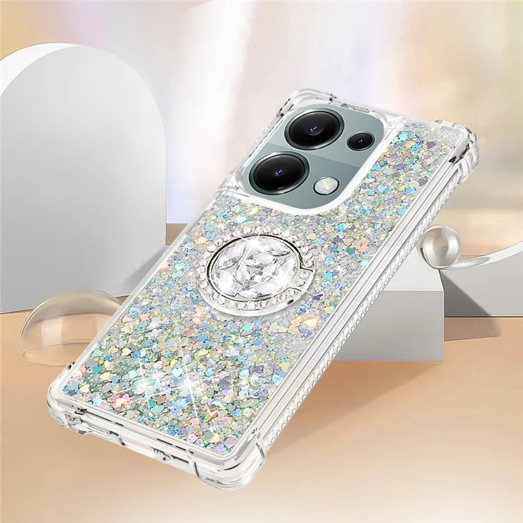 YB Quicksand Series-7 For Xiaomi Redmi Note 13 Pro 4G / Poco M6 Pro 4G Case Flowing Sequins Phone Kickstand Cover