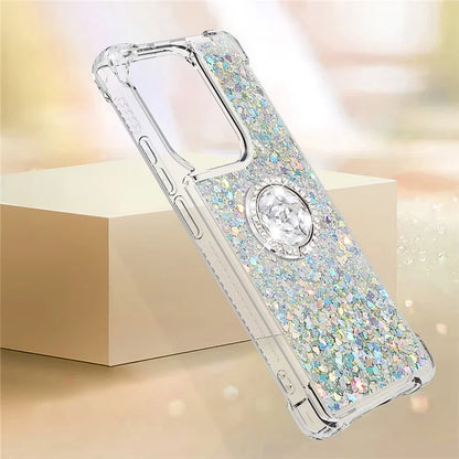 YB Quicksand Series-7 For Xiaomi Redmi Note 13 Pro 4G / Poco M6 Pro 4G Case Flowing Sequins Phone Kickstand Cover