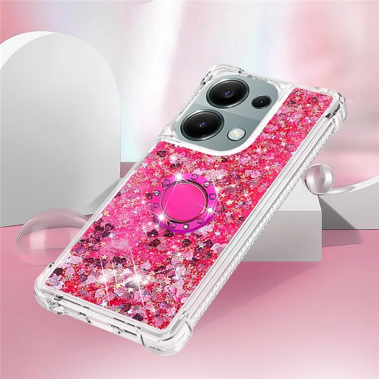 YB Quicksand Series-7 For Xiaomi Redmi Note 13 Pro 4G / Poco M6 Pro 4G Case Flowing Sequins Phone Kickstand Cover