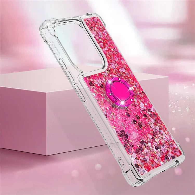 YB Quicksand Series-7 For Xiaomi Redmi Note 13 Pro 4G / Poco M6 Pro 4G Case Flowing Sequins Phone Kickstand Cover