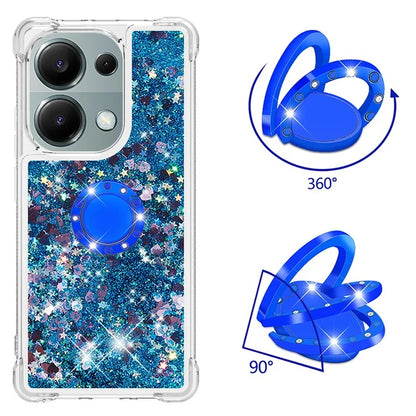 YB Quicksand Series-7 For Xiaomi Redmi Note 13 Pro 4G / Poco M6 Pro 4G Case Flowing Sequins Phone Kickstand Cover