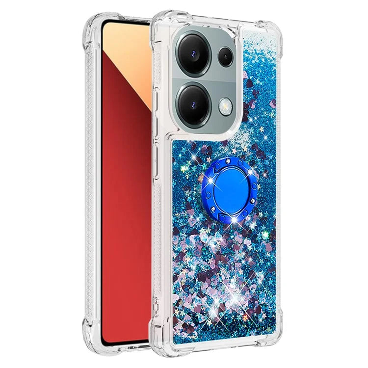 YB Quicksand Series-7 For Xiaomi Redmi Note 13 Pro 4G / Poco M6 Pro 4G Case Flowing Sequins Phone Kickstand Cover