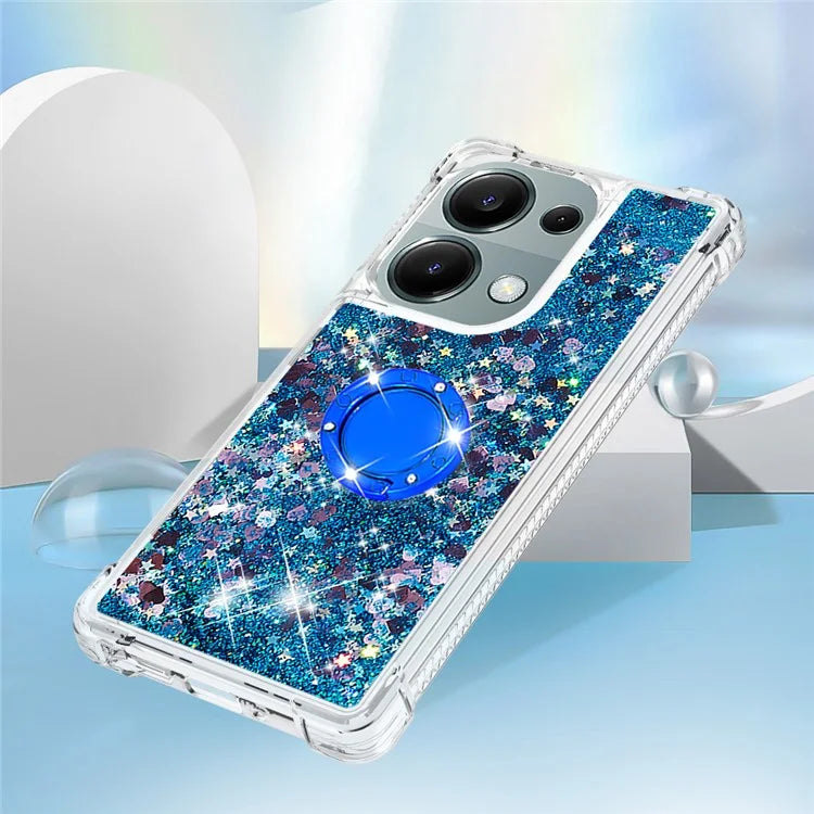 YB Quicksand Series-7 For Xiaomi Redmi Note 13 Pro 4G / Poco M6 Pro 4G Case Flowing Sequins Phone Kickstand Cover