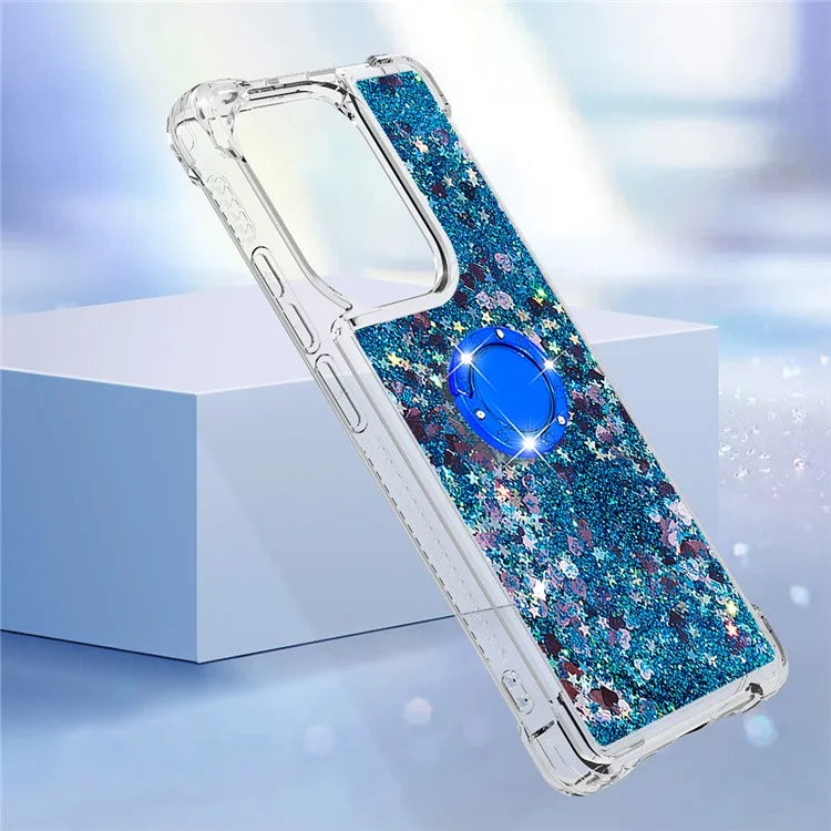 YB Quicksand Series-7 For Xiaomi Redmi Note 13 Pro 4G / Poco M6 Pro 4G Case Flowing Sequins Phone Kickstand Cover