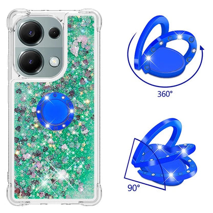YB Quicksand Series-7 For Xiaomi Redmi Note 13 Pro 4G / Poco M6 Pro 4G Case Flowing Sequins Phone Kickstand Cover