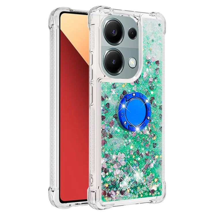 YB Quicksand Series-7 For Xiaomi Redmi Note 13 Pro 4G / Poco M6 Pro 4G Case Flowing Sequins Phone Kickstand Cover