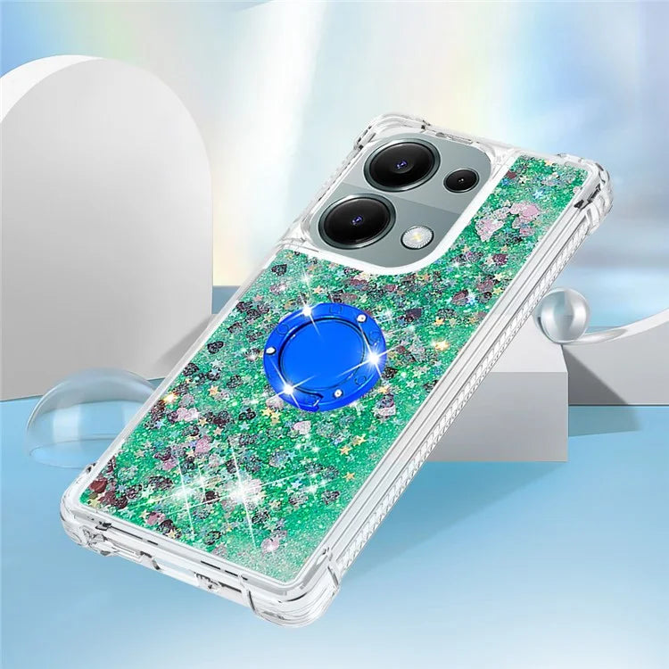 YB Quicksand Series-7 For Xiaomi Redmi Note 13 Pro 4G / Poco M6 Pro 4G Case Flowing Sequins Phone Kickstand Cover