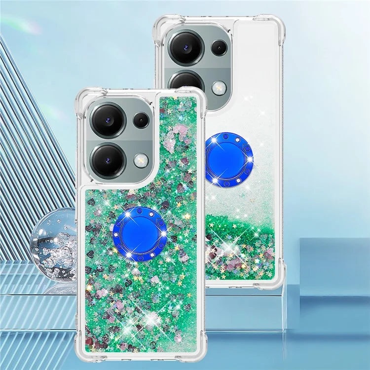 YB Quicksand Series-7 For Xiaomi Redmi Note 13 Pro 4G / Poco M6 Pro 4G Case Flowing Sequins Phone Kickstand Cover