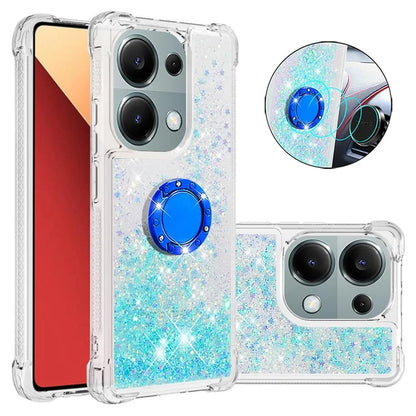 YB Quicksand Series-7 For Xiaomi Redmi Note 13 Pro 4G / Poco M6 Pro 4G Case Flowing Sequins Phone Kickstand Cover