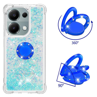 YB Quicksand Series-7 For Xiaomi Redmi Note 13 Pro 4G / Poco M6 Pro 4G Case Flowing Sequins Phone Kickstand Cover