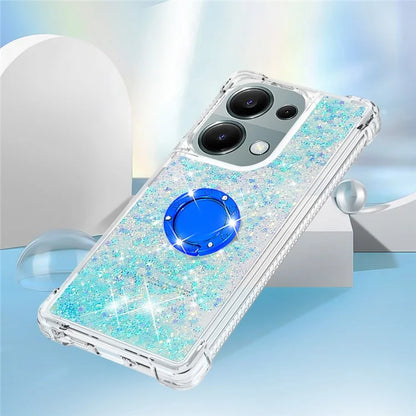 YB Quicksand Series-7 For Xiaomi Redmi Note 13 Pro 4G / Poco M6 Pro 4G Case Flowing Sequins Phone Kickstand Cover