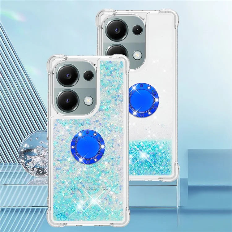 YB Quicksand Series-7 For Xiaomi Redmi Note 13 Pro 4G / Poco M6 Pro 4G Case Flowing Sequins Phone Kickstand Cover